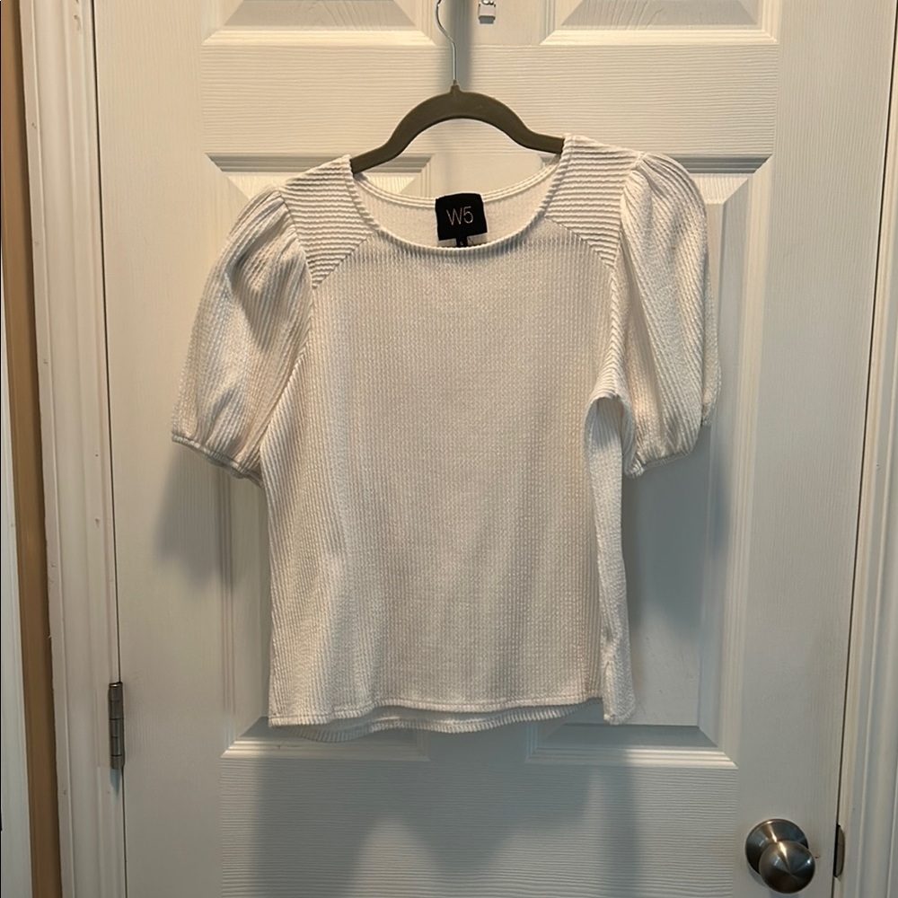 W5 Elegant White Knit Top